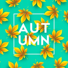 Autumn background with Fall leaves. Vector illustration