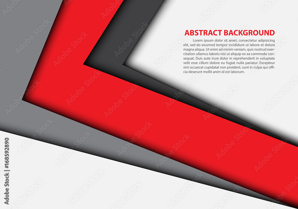 Aufkleber abstract red gray arrow overlap on white blank space with sample text place design modern futuristic