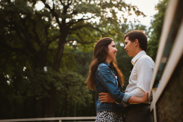 Beautiful young couple on the waterfront