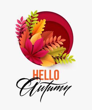 Autumn background with Fall leaves. Vector illustration