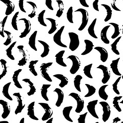 Hand drawn monochrome black and white seamless abstract pattern. Ink sketch texture and background.