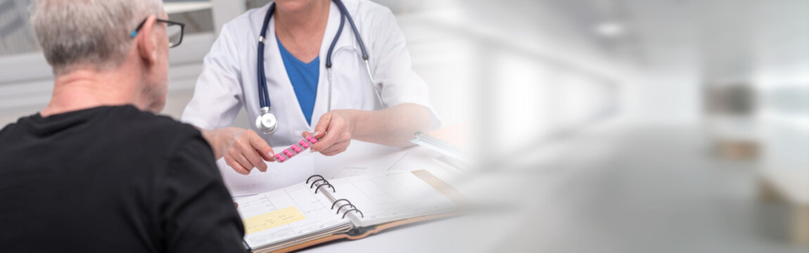 Female Doctor Explaining Medicine To Her Patient