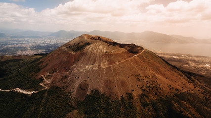 Fototapeta premium Vesuvius volcano from the air