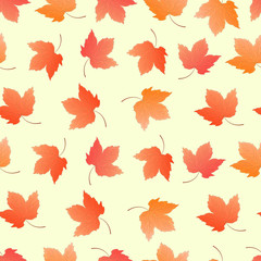 Maple leaves seamless pattern for wallpaper, wrapping paper, background.