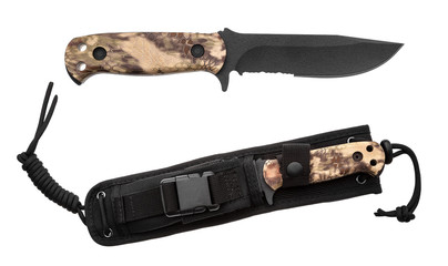 Knife with a black blade isolate