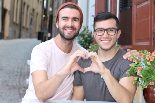 Gorgeous homosexual couple proud of what they are