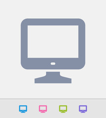 Computer Monitor - Granite Icons. A professional, pixel-perfect icon designed on a 32x32 pixel grid and redesigned on a 16x16 pixel grid for very small sizes