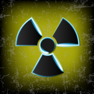 Illustration of radiation icon on white background