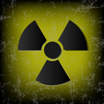 Illustration of radiation icon on white background