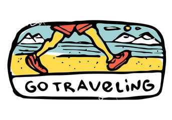 Traveling colored illustration