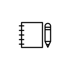 diary notebook line icon