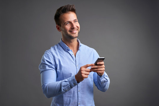 Young man with a smartphone	