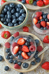Dessert of yogurt and berries
