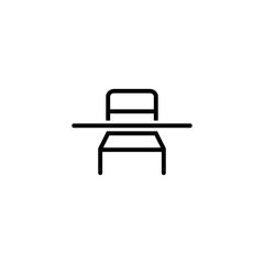 school desk line black icon