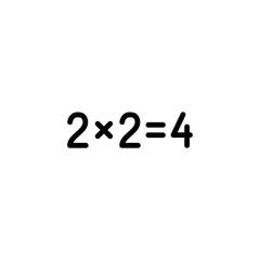 mathematical example multiplication line icon