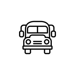 school bus line black icon