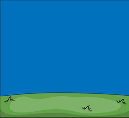 Obraz premium Green Landscape Cartoon Vector