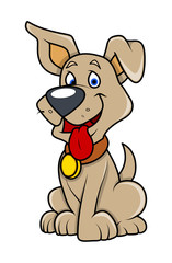 Cute Puppy Vector Illustration
