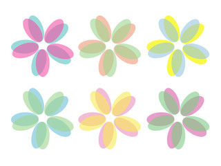 Obraz premium Set of colorful flower isolated on white background