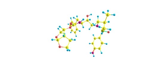 darunavir molecular structure isolated on white