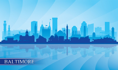Baltimore city skyline silhouette background - 168600403