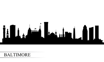 Baltimore city skyline silhouette background