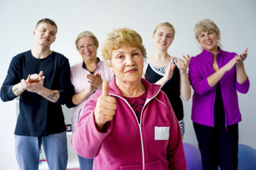 Group of seniors doing exercises