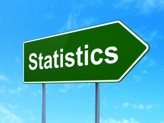 Business concept: Statistics on road sign background