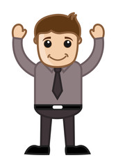 Happy Innocent Cartoon Businessman