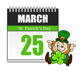 Patrick�s Day Leprechaun - Calendar Vector