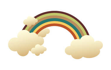 Rainbow Clouds Vector