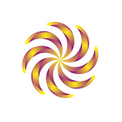 Yellow and pink flower isolated on white background