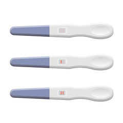 Obraz premium Pregnancy Tests Set. Positive and Negative Result. Vector