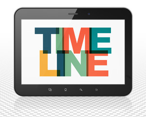 Timeline concept: Tablet Pc Computer with Timeline on  display