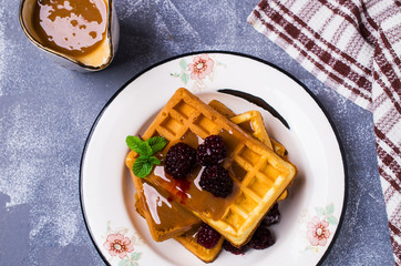 Traditional Belgian waffles