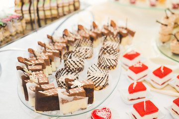 Buffet with a variety of delicious sweets, food ideas, celebration