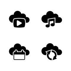 Fototapeta na wymiar Data synchronisation. Simple Related Vector Icons Set for Video, Mobile Apps, Web Sites, Print Projects and Your Design. Black Flat Illustration on White Background.