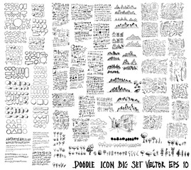 MEGA set of doodles. Super collection of speech, business, media, tree, building, house, arrow, info doodle  eps10 © veekicl