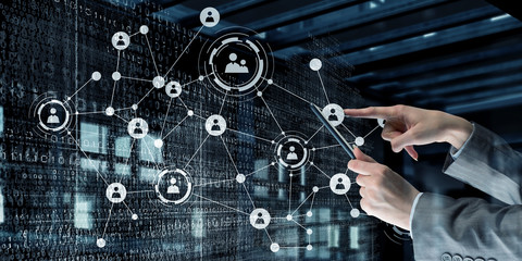 Social networking connection. Mixed media