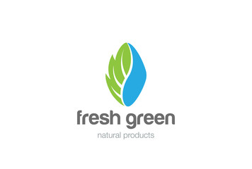 Green Leaf Water SPA Logo vector Organic Eco Energy Ecology icon