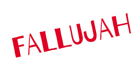 Fallujah rubber stamp. Grunge design with dust scratches. Effects can be easily removed for a clean, crisp look. Color is easily changed.