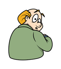 Scared Cartoon Old Man Face Expression