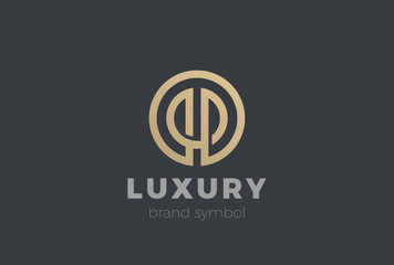 Circle abstract Linear Logo vector Fashion Luxury Corporate icon