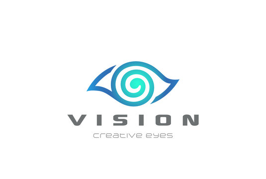 Eye Vision Logo vector Linear ophthalmologist oculist icon