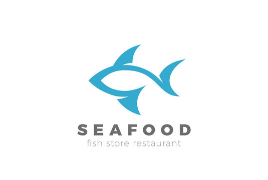 Fish silhouette Logo vector. Seafood Restaurant Store icon