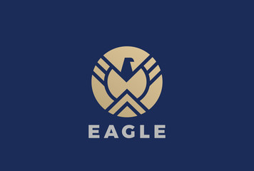 Eagle Logo vector Circle Emblem Luxury heraldic Falcon Hawk bird