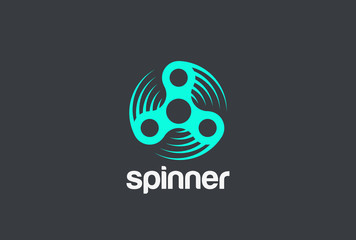 Spinner toy rolling Logo design vector template - obrazy, fototapety, plakaty