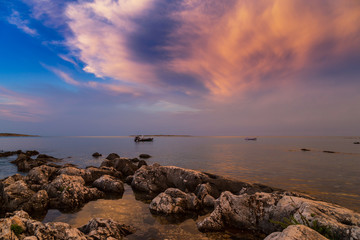 Obraz premium Beautiful after storm sunset, on the Adriatic Sea Coast