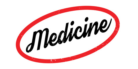 Medicine rubber stamp. Grunge design with dust scratches. Effects can be easily removed for a clean, crisp look. Color is easily changed.