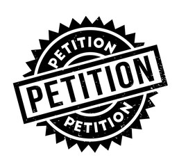 Petition rubber stamp. Grunge design with dust scratches. Effects can be easily removed for a clean, crisp look. Color is easily changed.